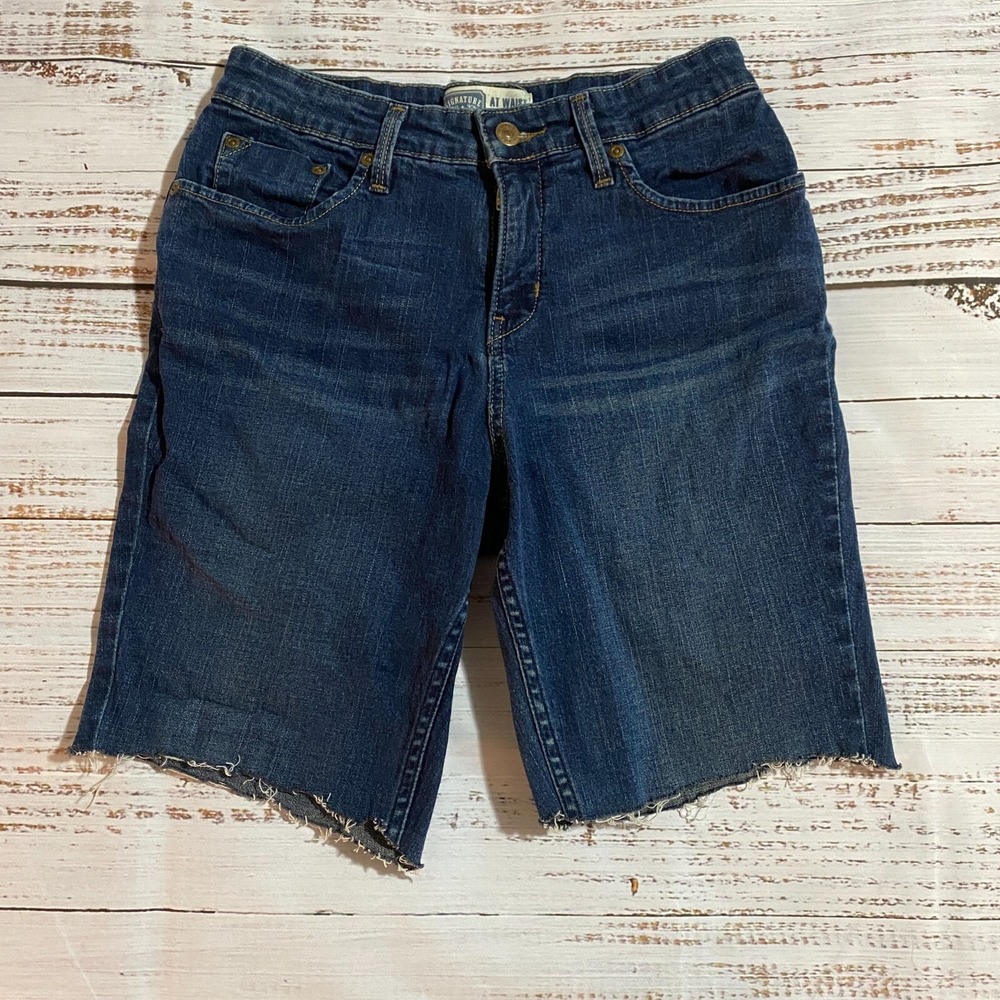 Levi Strauss Signature At Waist Bootcut Denim Jean Shorts (CUT) Women's Size 6
